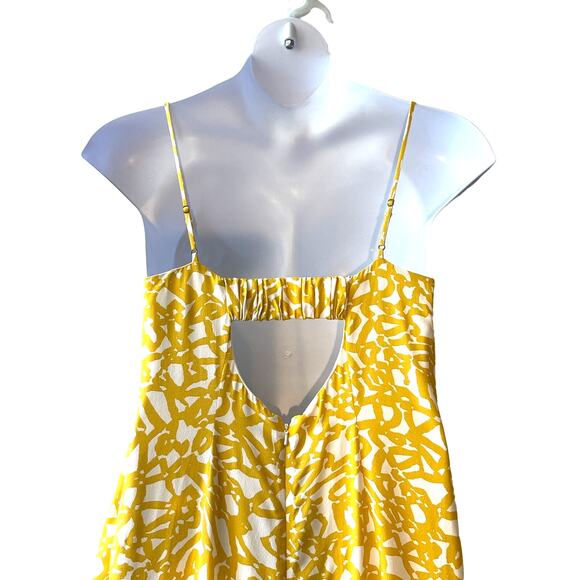 Anthropologie Maeve Brittany Asymmetrical Jumpsuit in Sunshine Yellow Size 8 - Picture 5 of 8